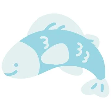 Pastel colored cute blue fish Stock Illustration