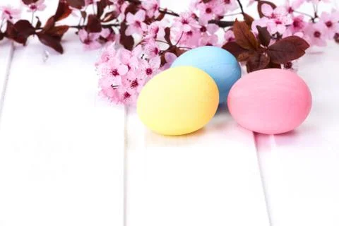 Pastel colored Easter eggs Foto stock