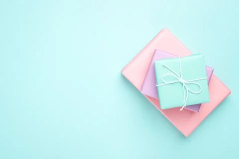 Pastel colored gift boxes. Stock Photos