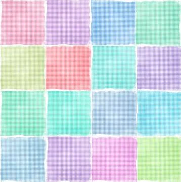 Pastel colored gingham blocks Stock Illustration