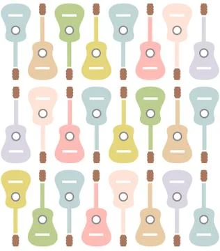 Pastel colored guitars	 Illustrazione stock