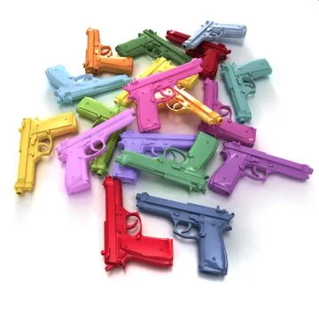 Pastel colored guns Stock Illustration