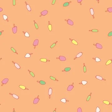 Pastel colored ice popsicles toss vector pattern Stock Illustration