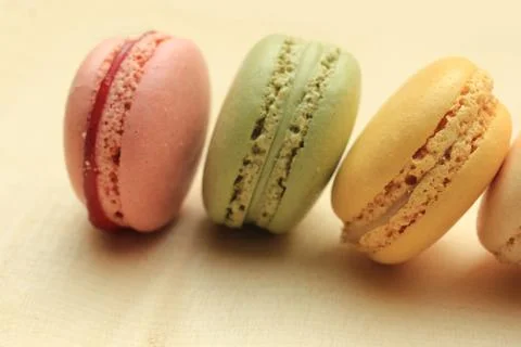 Pastel colored macarons Stock Photos