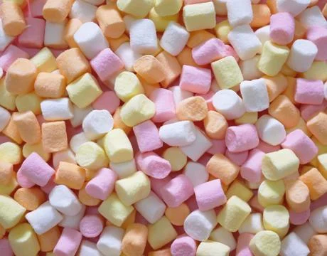 Pastel colored marshmallow Stock Photos