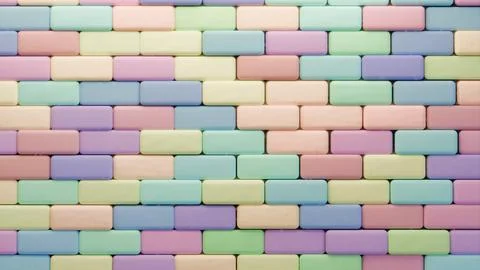 Pastel colored rectangular tiles in seamless pattern.... Stock Illustration