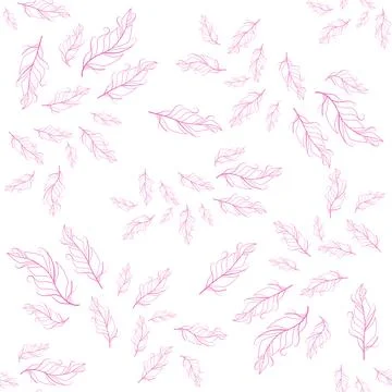 Pastel-colored seamless feather pattern. Seamless background with feathers of Illustrazione stock