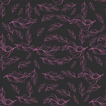 Pastel-colored seamless feather pattern. Seamless background with feathers of イラスト素材