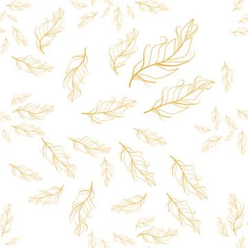 Pastel-colored seamless feather pattern. Seamless background with feathers of Illustrazione stock