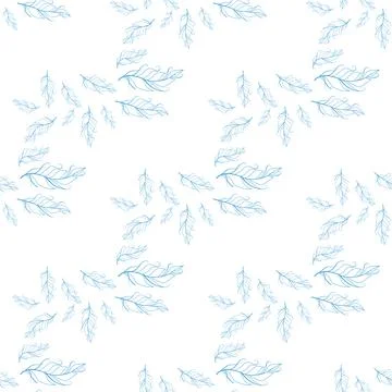 Pastel-colored seamless feather pattern. Seamless background with feathers of Illustrazione stock