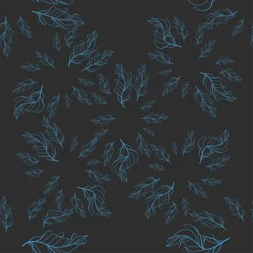 Pastel-colored seamless feather pattern. Seamless background with feathers of Stock Illustration