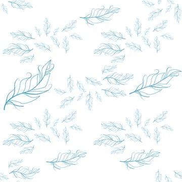 Pastel-colored seamless feather pattern. Seamless background with feathers of Stock Illustration