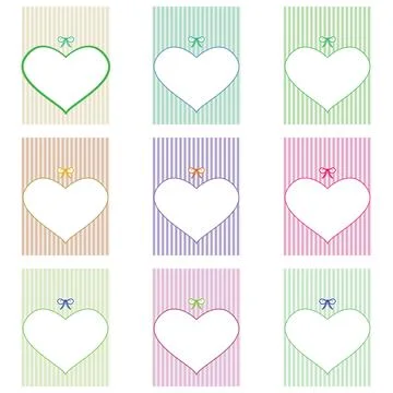 Pastel colored seamless pattern with abstract heart shapes and floral element Stock Illustration