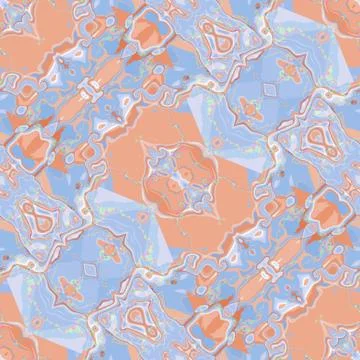 Pastel colored seamless pattern in blue and orange Illustrazione stock