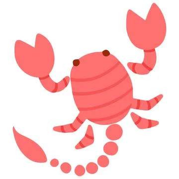 Pastel colored simple and cute Scorpion Stock Illustration
