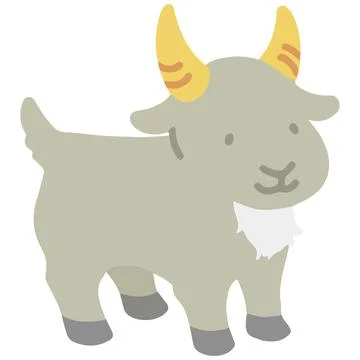 Pastel colored simple cute goat Stock Illustration