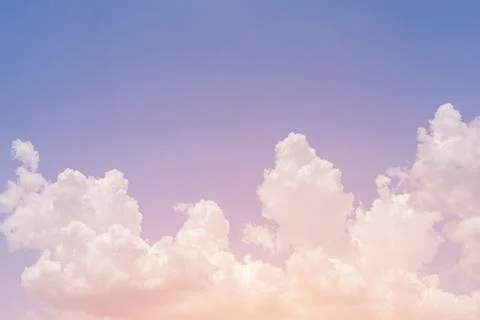 Pastel colored soft clouds, sky abstract background. Stock Photos