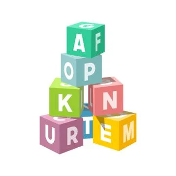 Pastel colored vector block building tower Ilustración de archivo