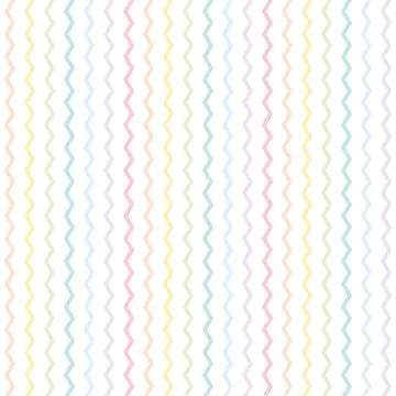 Pastel colored zigzag lines wallpaper. Seamless shevron pattern on white Stock Illustration