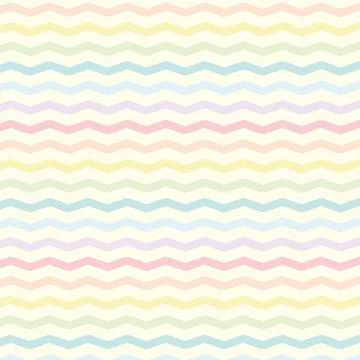 Pastel colored zigzag lines wallpaper. Seamless shevron pattern on light Stock Illustration