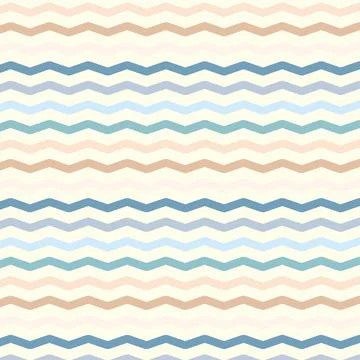 Pastel colored zigzag lines wallpaper. Seamless shevron pattern on light Stock Illustration