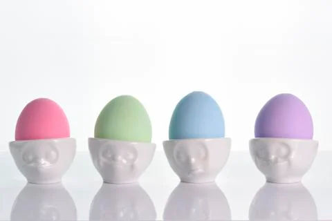 Pastel colorful easter eggs Stock Photos