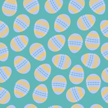 Pastel Colors Decorated Easter Egg vector seamless pattern Stock Illustration