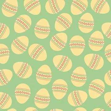 Pastel Colors Decorated Easter Egg vector seamless pattern Stock Illustration