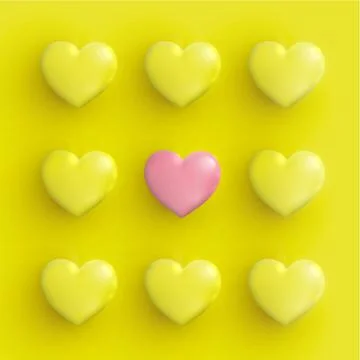 Pastel coloured 3D hearts, vector illustration Stock Illustration