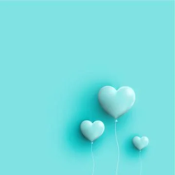 Pastel coloured 3D hearts, vector illustration Stock Illustration
