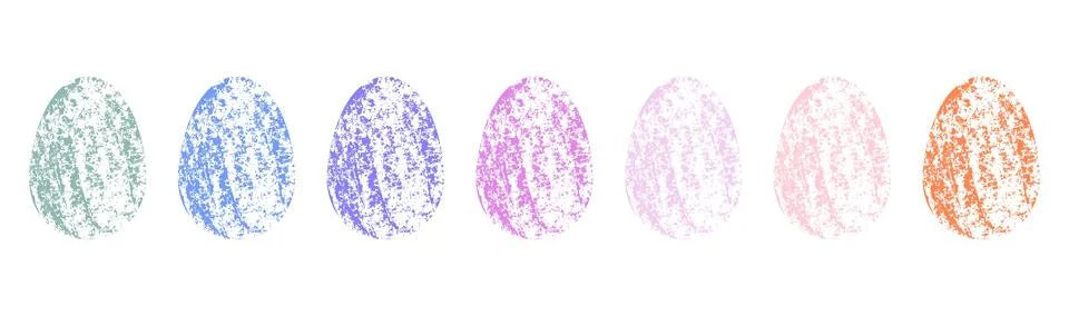 Pastel coloured Easter eggs with a grunge texture. Abstract and minimalist .. イラスト素材
