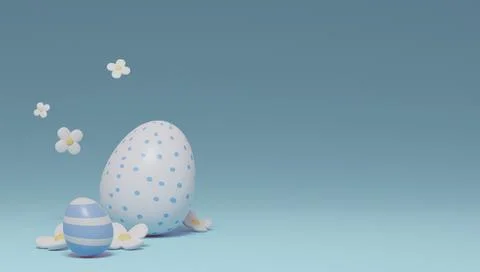 Pastel coloured eggs flowers Stock Illustration