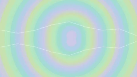Pastel concentric rings and white triangular shapes, symmetric Stock Footage 331648258