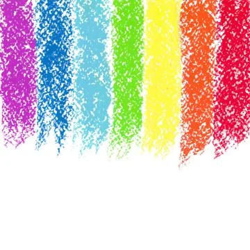 Pastel crayon painted rainbow, vector image Stock Illustration