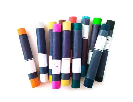 Pastel crayons or chalks Stock Photos