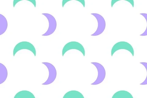 Pastel Crescent Moon Pattern on White Background Stock Illustration