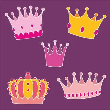 Pastel crown vector set Stock Illustration