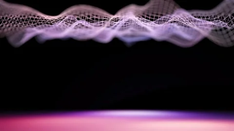 Pastel cybernetic floating grid in 3d space Stock Footage 344747755