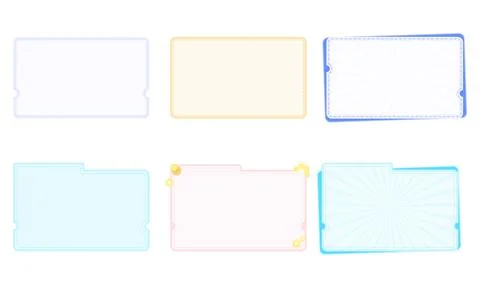 Pastel Decorative Text Box Collection with Cute Borders and Tabbed Frames f.. Stock Illustration