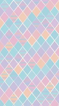 Pastel diamond geometric pattern with soft striped details creates a cheerf.. Stock Illustration