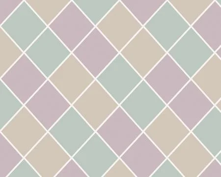 Pastel diamond grid background with soft mint, lavender, and beige tones, c.. Stock Illustration