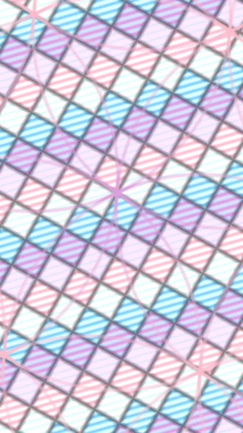 Pastel Diamond Grid Loop Woven Plaid Abstract Motion Background Video stock 342986546