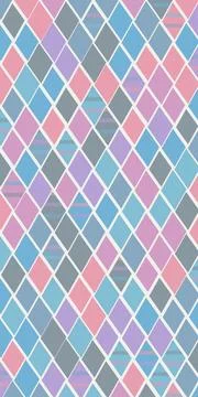 Pastel diamond grid pattern in blue, pink, and gray creates a playful, mode.. Stock Illustration