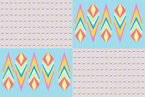 Pastel diamond shape ,Ikat pattern design Stock Illustration