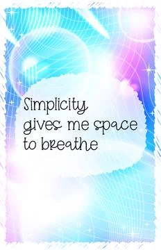 Pastel digital affirmation card about simplicity and breathing space イラスト素材