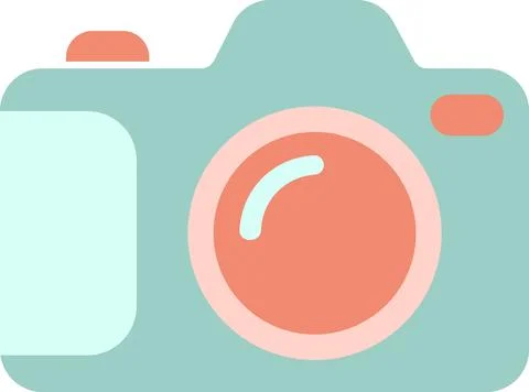 Pastel digital camera flat design icon element Stock Illustration