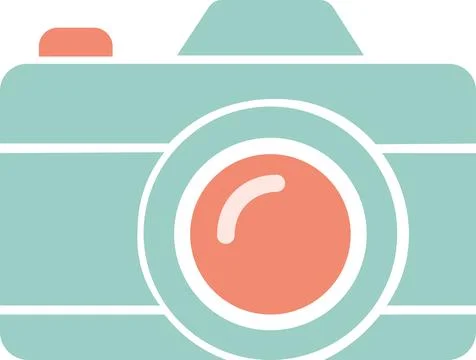 Pastel digital single lens reflex camera icon Stock Illustration