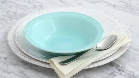 Pastel dinner plates Stock Footage 151773581