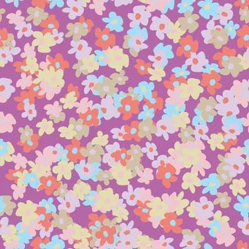 Pastel Ditsy Floral Seamless Pattern Design Stock Illustration