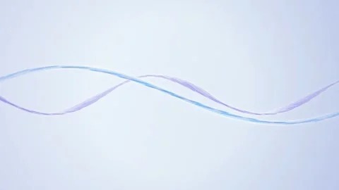 Pastel DNA strands wave and cross over in a seamless loop Stock Footage 341856566